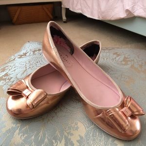 Ted Baker Leather Rose Gold Flats - Barely Worn
